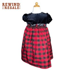 Little Bitty toddler girls velvet dress Sz 6